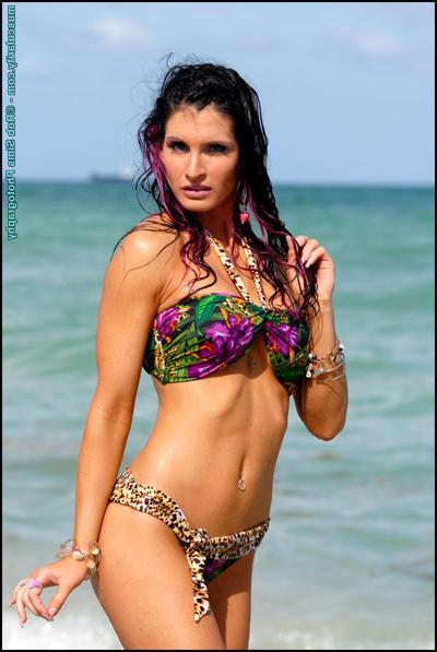 15P Hot fitness model Jennifer Lambert Foster poses in a bikini at the beach
