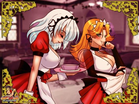 12P Two Hentai shemales with large silicone breasts fuck each other in the ass