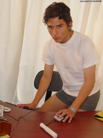 20P Handsome boy David 1 undresses & strokes his uncut cock until he cums