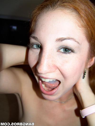 20P Cute ginger Stefanie Renee unveils her big tits before blowing a monster dick
