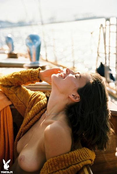 17P Exclusive set of well curved female sailor Johanne Landbo showing her assets