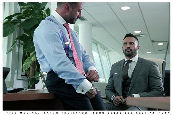 20P Gay colleagues Flex & Caleb Roca enjoy some doggystyle anal sex at work