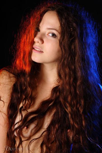 16P 18-year-old girl with long wavy red hair Norma A hits upon great nude poses