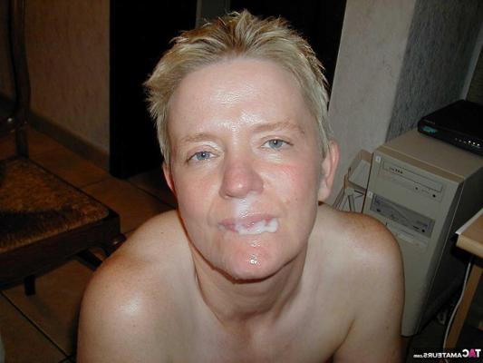 16P Older woman Tiffany Pearl receives a mouthful of cum during a POV blowjob