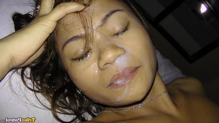 20P Asian babe Sharmaine Jardin takes a cumshot on her face after POV sex