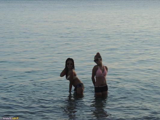 20P Adorable Asian amateurs Shanelle Velasco & Bubbles Lacsamana pose on the beach