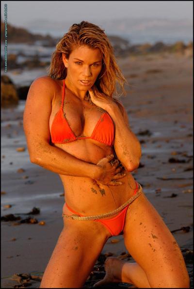 15P Fitness model Michele Levesque strikes great poses at the beach in a bikini