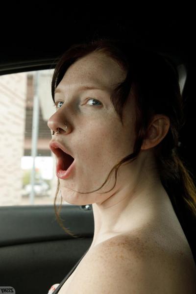 13P Babe with a nose piercing Emberlynn Schmidt flashes her panties & boobs