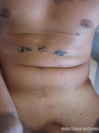 20P Gay amateur Cruze Naval disrobes in the kitchen & plays with his massive dick