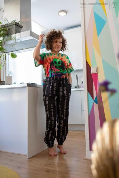 20P Adorable curly haired amateur Sasha F gets spied while putting her clothes on