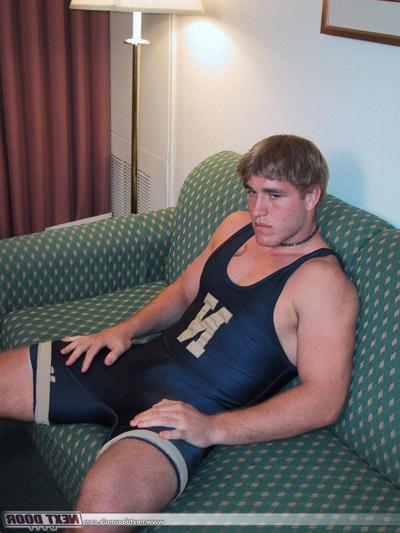 20P Amateur gay Vic pulls out his big rock hard cock and poses at home
