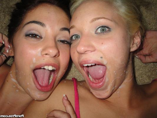 20P Dolls Teagan & Gigi get facialed at same time after sharing dick in 3some