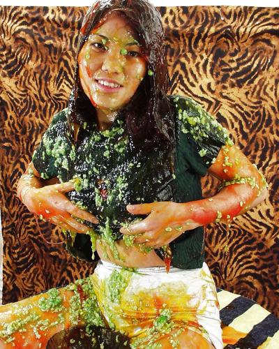 16P Lecherous thai floosie makes some non nude messy and slimy action