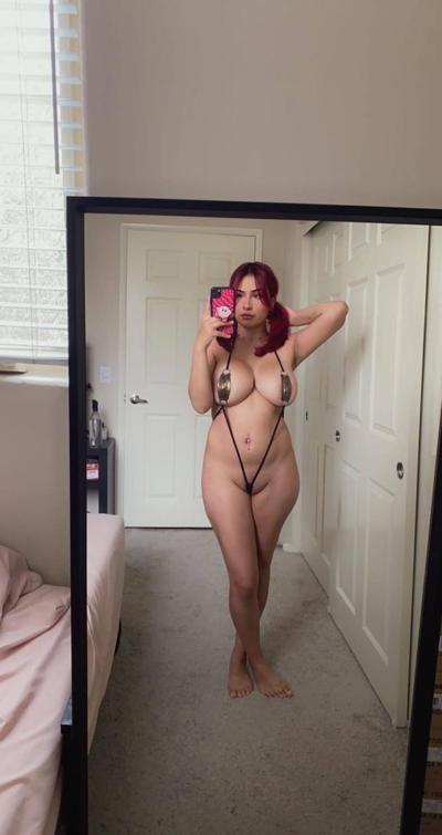 12P Beautiful curvy babe Angel flaunts her big boobs while taking self shots