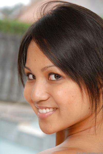 16P Charming Asian teen Lana playing with her cunt in high heels