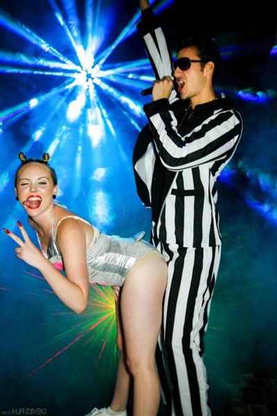 15P Celebrity lookalike Miley Mae sticks out tongue while performing non nude
