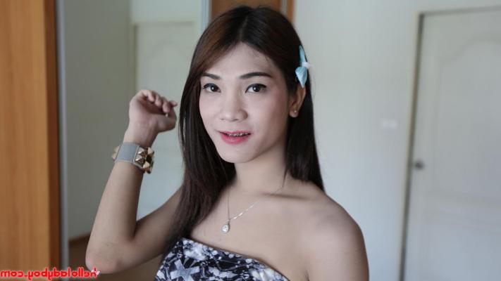 20P Petite Asian shemale teases with her sexy skinny legs in her bedroom