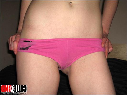 12P Redheaded teen Lana goes topless in pink panties albeit in a teasing manner