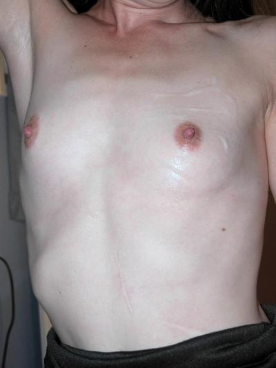 20P Brunette amateur wife Samantha Charles gives fellatio and gets cum on her tits