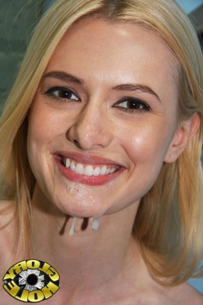 20P Young blonde Kennedy Kressler blows and humps a BBC through a gloryhole
