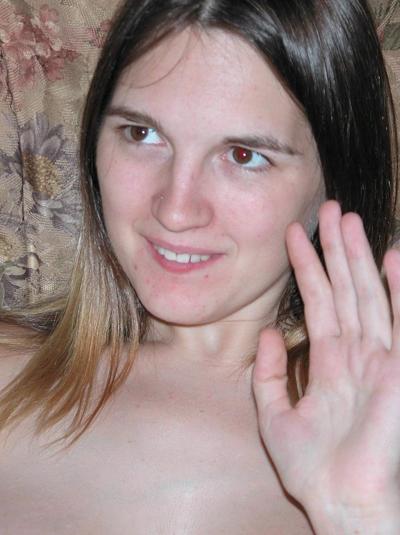 20P Pretty pregnant teen Natalie strips & spreads her pink pussy on the couch