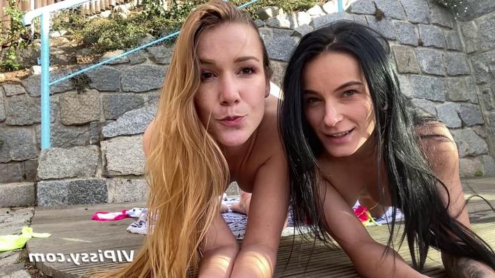 20P Kinky lesbians Alexis Crystal and Lexi Dona film their lesbian action outdoors