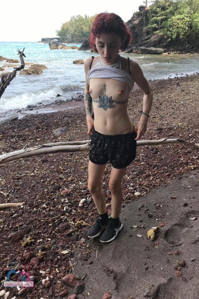 20P Tattooed amateur girlfriend Lola Fae shows her tiny tits & holes in a solo