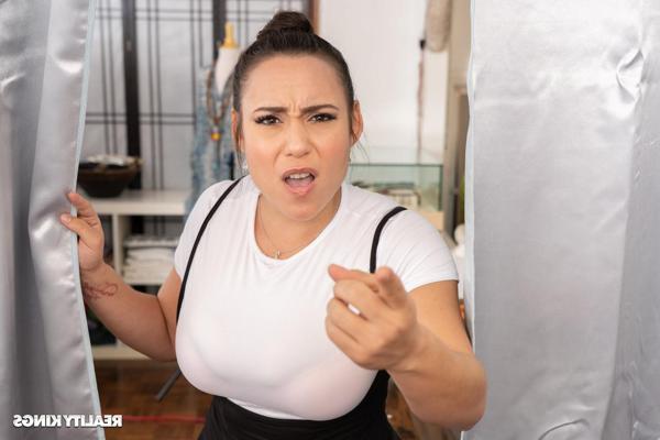 20P Curvy brunette Azul Hermosa flaunts her big boobs and rides a hard cock