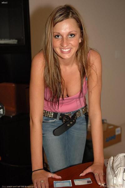 20P Perfect blonde angel Sadie squeezes her amazing naturals and shows her clam