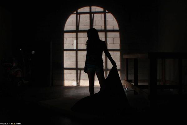 17P Black haired Asian hottie Asa Akira dances and teases in a dark room