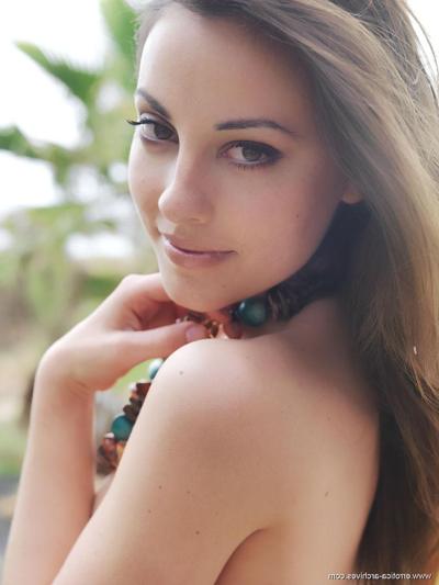 16P Sweet teen Lorena shows off her great body on a porch in a confident manner