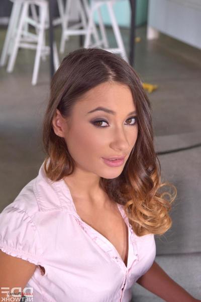 20P Pretty secretary Liya Silver strips naked while sucking her boss's big dick