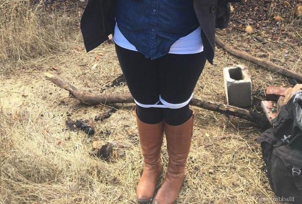 15P Fully clothed fatty is cleaved gagged and rope bound in scrubby looking woods