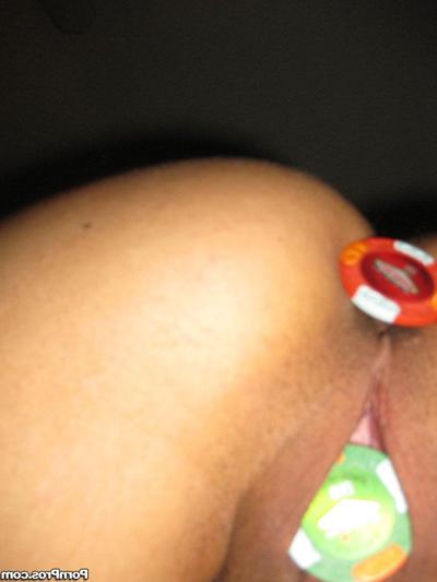 16P Latina girlfriend in glasses stretches pussy lips and stuffs ass with a plug