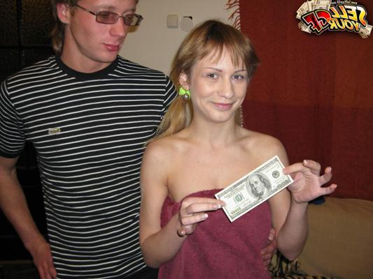 17P Skinny blonde girl fucks a guy for rent money while her broke bf watches
