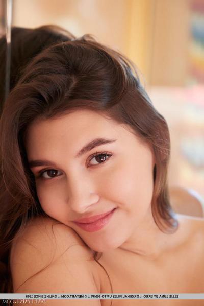 18P Beautiful teen Ellie Luna does away with red lingerie while getting bare naked