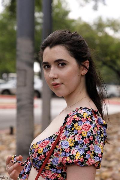 13P Hot babe in jeans Ophelia Palantine exposes her big booty & her sweet tits