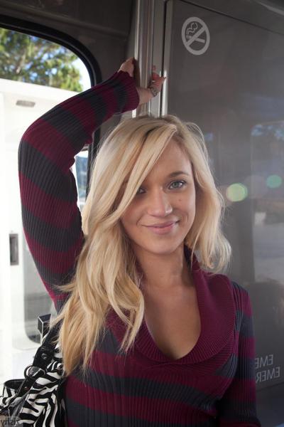11P Platinum blonde teen Tegan Summers poses & flashes her cute boobs in public
