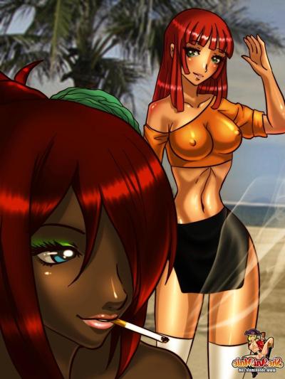 12P Cartoon trannies with big tits fuck each other's assholes in sultry action