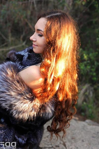 17P Beautiful elegant Stacy Snake squats in long gown for outdoor cock sucking