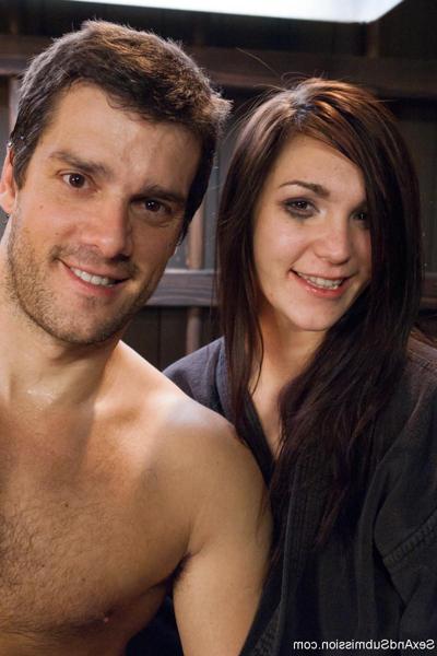 20P Brunette female sub Holly Michaels endures a thorough dicking in bondage
