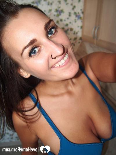 11P All-natural brunette squeezing her big tits and taking hot naked selfies