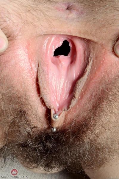 20P Petite brunette Valkyree Jaine fingers & spreads her breathtaking hairy pussy