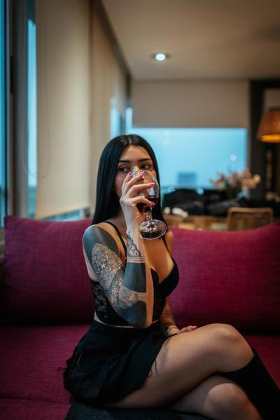 14P Tattooed babe Mili Pie does a hot tease wearing sexy lingerie & boots