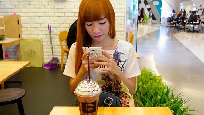 19P Redheaded Asian shemale Yuri strips and shows her tiny hairy dick